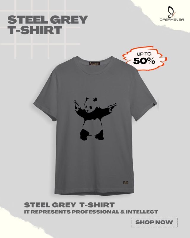 Panda Grey T-Shirt for Men
