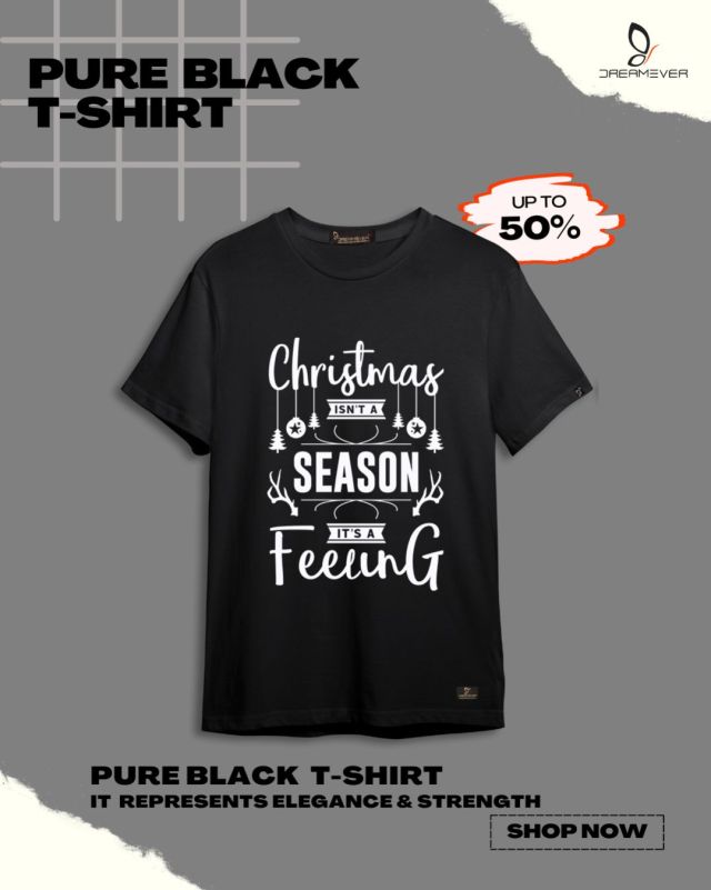 Christmas isn't a season, Its a feeling Black T-Shirt for men