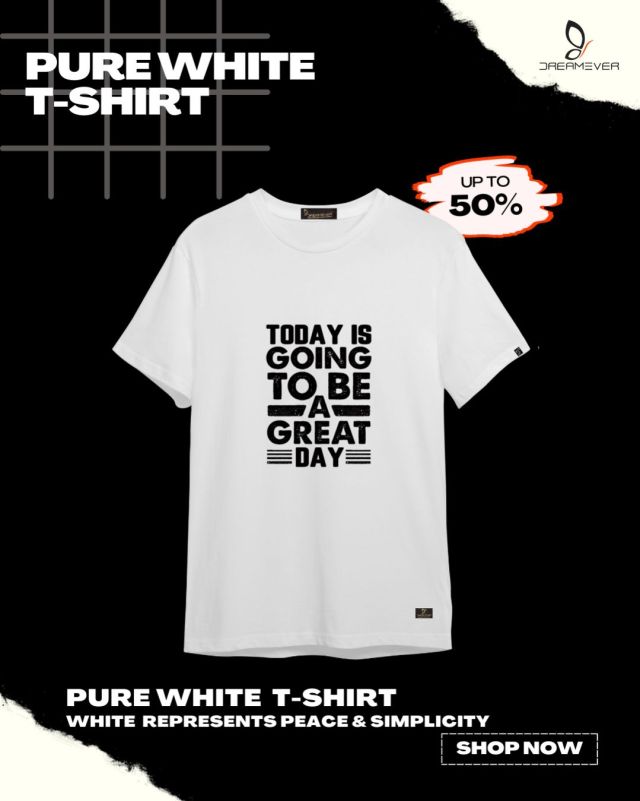 Great Day Pure White T-Shirt for Men