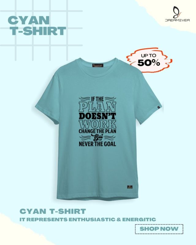 Change the Plan Cyan T-Shirt for Men